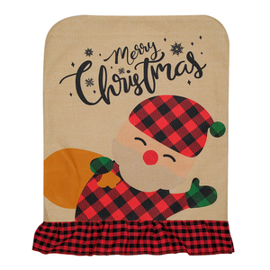 In Stock <strong>Jute</strong> Burlap Christmas Dining <strong>Chair</strong> Covers with Ruffles Linen Truck Seat Covers for <strong>Chairs</strong>