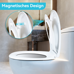 Siège de toilette en urée en forme de D avec siège enfant intégré, fermeture douce, fixation rapide, design magnétique, couvercle de siège de toilette double usage pour adultes et enfants - Product Image 3