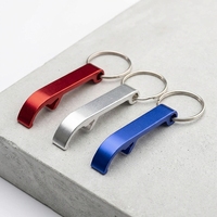 Décapsuleur porte-clés en alliage d'aluminium en gros, décapsuleur de bière écologique et durable 2-en-1, avec logo personnalisé et code QR, pour promotion