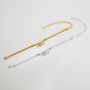 ज्यामितीय हृदय न्यूनतम टखने चांदी की चेन ठीक गहने 18k सोने की महिलाओं के लिए स्टेनलेस स्टील के टैंक - Product Image 3