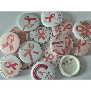 Badge <span class=keywords><strong>Rose</strong></span> d'<span class=keywords><strong>Octobre</strong></span> 58 mm <span class=keywords><strong>Ruban</strong></span> <span class=keywords><strong>Rose</strong></span> Sensibilisation au Cancer du Sein - Product Image 6