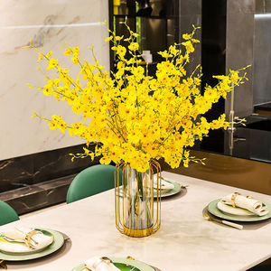 Orquídea Artificial Amarilla de Cinco Ramas, Ramo de Flores Artificiales Realistas para Decoración del Hogar, Bodas, Manualidades y Arreglos Florales - Product Image 2