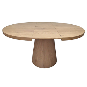 <span class=keywords><strong>Table</strong></span> à manger extensible ronde en bois au design minimaliste, base conique en MDF naturel <span class=keywords><strong>de</strong></span> 47 pouces, pour salon ou hôtel - Product Image 2