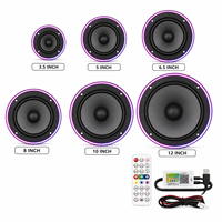 Anneau lumineux ambiant LED RGB pour haut-parleur de voiture, 3,5, 5, 6,5, 8, 10, 12 pouces, télécommande, éclairage décoratif audio pour voiture