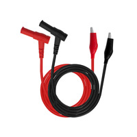 Cable de prueba para multímetro digital JIALUN con conector banana a pinza de cocodrilo, aislamiento de silicona, conductor de cobre de 4 mm y ángulo recto