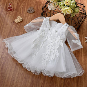 Ultimo Disegno di <span class=keywords><strong>Applique</strong></span> Bianco di Cerimonia Nuziale Del Capretto Dei <span class=keywords><strong>Bambini</strong></span> Convenzionale Elegante Vestito di Compleanno Della Ragazza - Product Image 2