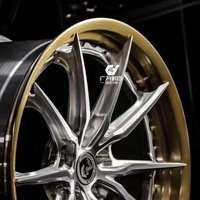 GVICHN Jantes en alliage d'aluminium forgé sur mesure de 18, 19, 20, 21, 22 pouces, 3 pièces, super concaves, bronze poli, lèvre de course
