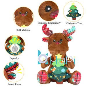 Jouets pour chiens <span class=keywords><strong>de</strong></span> Noël personnalisés en gros, nouveaux jouets en peluche interactifs <span class=keywords><strong>de</strong></span> luxe durables, jouets à mâcher pour chiens en forme d'élan qui câline un arbre - Product Image 2