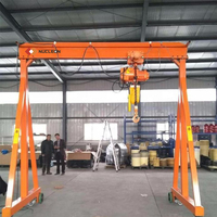 Pont roulant monopoutre en aluminium pour atelier, capacité 1-10 tonnes, avec palan électrique portable et moteur
