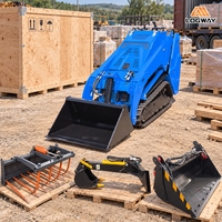 Mini-chargeuse LOGWAY avec chenilles en caoutchouc de 200 mm pour opérations en espaces étroits, idéale pour l'entretien des propriétés, compatible OEM/ODM