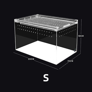 Enceinte empilable pour reptiles Boîte d'élevage en cage pour reptiles en <span class=keywords><strong>plastique</strong></span> acrylique transparent Boîte d'alimentation pour insectes petit reptile pour animaux de compagnie - Product Image 5