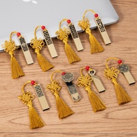 USB Flash Drive Logam Gaya Cina USB 2.0 8GB Logo Kustom Kecepatan Tinggi Memory Stick Hadiah Perusahaan Sekolah Konferensi
