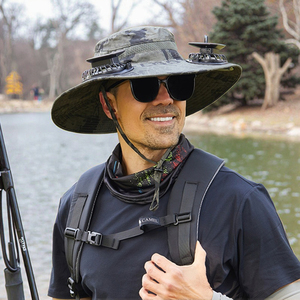 Người Đàn Ông Của Kích Thước Lớn Nhanh Chóng-Khô Mặt Trời <span class=keywords><strong>Hat</strong></span> Cắm Trại Ngoài Trời Đi Bộ Đường Dài Câu Cá Năng Lượng Mặt Trời Sạc Ngư Dân <span class=keywords><strong>Hat</strong></span> Rộng Brim Xách Tay Mặc Người Quạt - Product Image 2