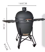 Parrilla Kamado de Carbón Auplex Premium Moderna de Cerámica con Acabado Mate, Serie Ultra, Resistente, de 18/22/27 Pulgadas, con Carrito, para Cocina al Aire Libre