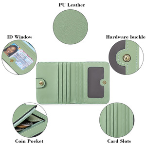 Cartera de <span class=keywords><strong>Mujer</strong></span> con Bloqueo RFID, Pequeña, Compacta, Bifold, de Cuero de Lujo, Mini Cartera con Ventana para Identificación - Product Image 3