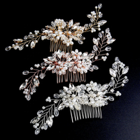 Mariée de mariage ornements scintillant fait main Cristal Or Fleur ensembles d'accessoires de cheveux