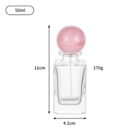 Flacon pulvérisateur en verre transparent de haute qualité 30ml 50ml 100ml, flacon de parfum carré avec bouchon roll-on pour diffuseur et emballage