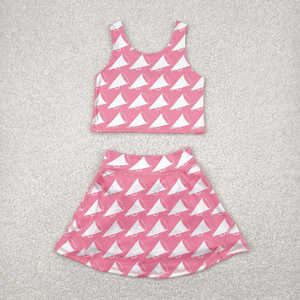 ชุดเสื้อผ้ากีฬาสำหรับเด็กผู้หญิง 7 สี สำหรับฟุตบอล เบสบอล เชียร์โยคะ เสื้อ กางเกงขาสั้น กระโปรง - Product Image 5