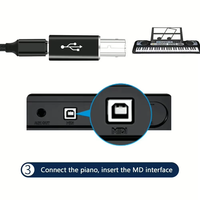 Adaptateur USB Type-C vers USB carré pour piano électrique, imprimante, batterie MIDI, en alliage d'aluminium, neuf