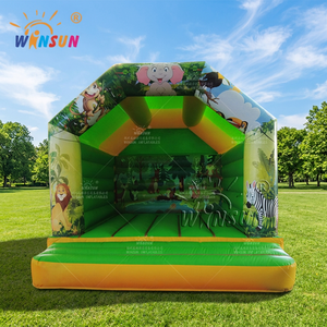 บ้านกระโดดเป่าลมในป่าพร้อมสไลเดอร์เป่าลม - Product Image 1