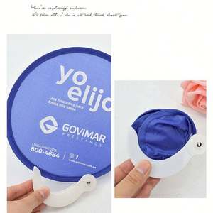 Abanico Plegable de Nailon Suave con Bolsa, Logotipo Personalizado, Impresión UV a Color, Juguete Antiestrés Portátil, para Team Building y Bodas - Product Image 5