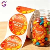 Autocollants personnalisés pour logo de marque commerciale, étiquettes adhésives pour bocaux de fruits et aliments, étiquettes rondes en vinyle imperméable imprimées sur papier, en rouleau pour emballage