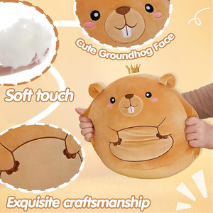 8049 Adorabile Peluche di Marmotte Paffute, Cuscino Giocattolo con Guance Rosate, Compagno di Abbraccio per Bambini - Product Image 4