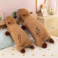 Peluche Capybara Ours Mignonne, Animal en Peluche pour Fête, Poupée de Sommeil, Coussin Long Ultra Doux, Anti-Stress, Lavable UV 31-50cm