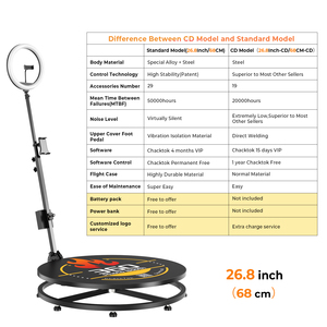 360 degrés lumière LED photomaton télécommande conception en métal pour événements mariages smartphone caméra compatible disponible US EU - Product Image 3