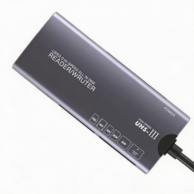 USB C 6-in-1 SD/TF/XD/CF/M2/MS Card Reader, Multi-function Plug-and-play High-speed Data Transfer USB Card Reader Adapter