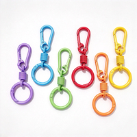 KC1084 Mousqueton en métal coloré avec anneau spirale pour porte-clés DIY, fermoir et breloque de sac, fourniture de matériel de fabrication
