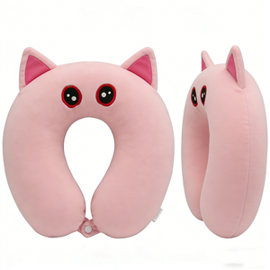 Memory foam neck pillow Super soft <b>plush</b> neck pillow Supportive travel neck pillow Snap closure neck pillow - Product Image 3