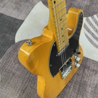 Yellow TL Electric Guitar Maple Fretboard Mahogany Body Polished Finish Professional Performance Chrome Part Black Pickguard