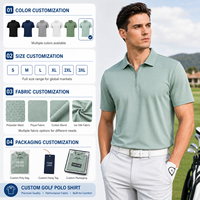 Camiseta Polo de Golf Personalizada de Alta Calidad para Hombre, de Secado Rápido, 100% Spandex/Poliéster, Elástica, Transpirable, Ropa de Golf para Hombre