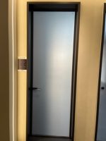 Porte battante en aluminium et verre pour commerce, porte d'entrée double à la française moderne pour vitrine