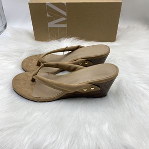 Sandales compensées à entre-doigts en PU respirantes et confortables, style français, à talon haut et tendance pour femme - Product Image 5