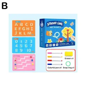 Livraison directe Jouets d'éducation précoce Puzzles effaçables Cahier d'exercices de traçage magique réutilisable Outils d'apprentissage pour enfants Écriture - Product Image 1
