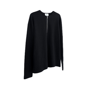 T-shirt à manches longues pour homme, nouveau modèle américain, <span class=keywords><strong>demi</strong></span>-zip, couleur unie, en maille gaufrée, 320g, col rond, t-shirt de base, coupe ample - Product Image 5