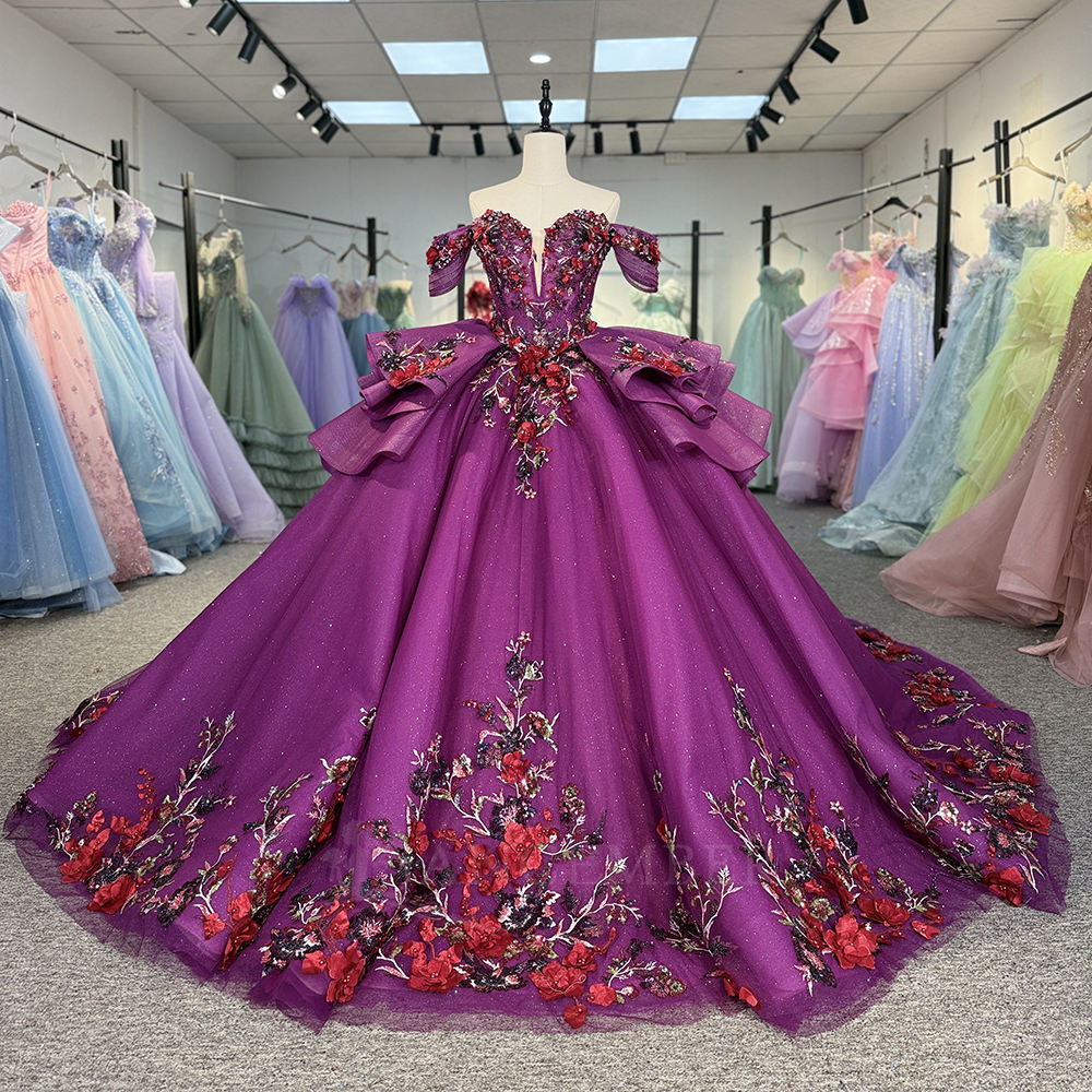 Vestido roxo inchado – Vestidos elegantes para meninas e mulheres, image size:1000x1000