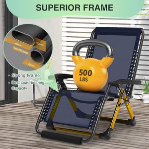 PIOEN 33 "<span class=keywords><strong>XXL</strong></span> surdimensionné zéro gravité chaise longue coussin amovible appui-tête capacité 500LBS avec serrure et repose-pieds améliorés - Product Image 5