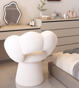 Taburete de tocador giratorio con respaldo para dormitorio femenino, taburete de tocador de lujo ligero con sensación de alta gama - Product Image 2