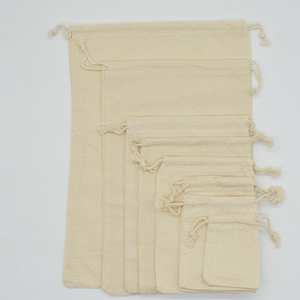 ถุงผ้ารูดเชือกขนาด 10*12 ซม. พิมพ์โลโก้ตามสั่ง ขายส่ง ผ้ามัสลิน ใช้ซ้ำได้ สำหรับบรรจุภัณฑ์และเครื่องสำอาง สำหรับผลิตภัณฑ์ความงาม - Product Image 3
