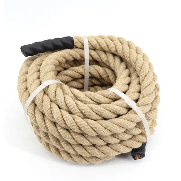 Customized Core Physical Training Climbing Rope Cross Fitness 38mm Jute Battle Ropes