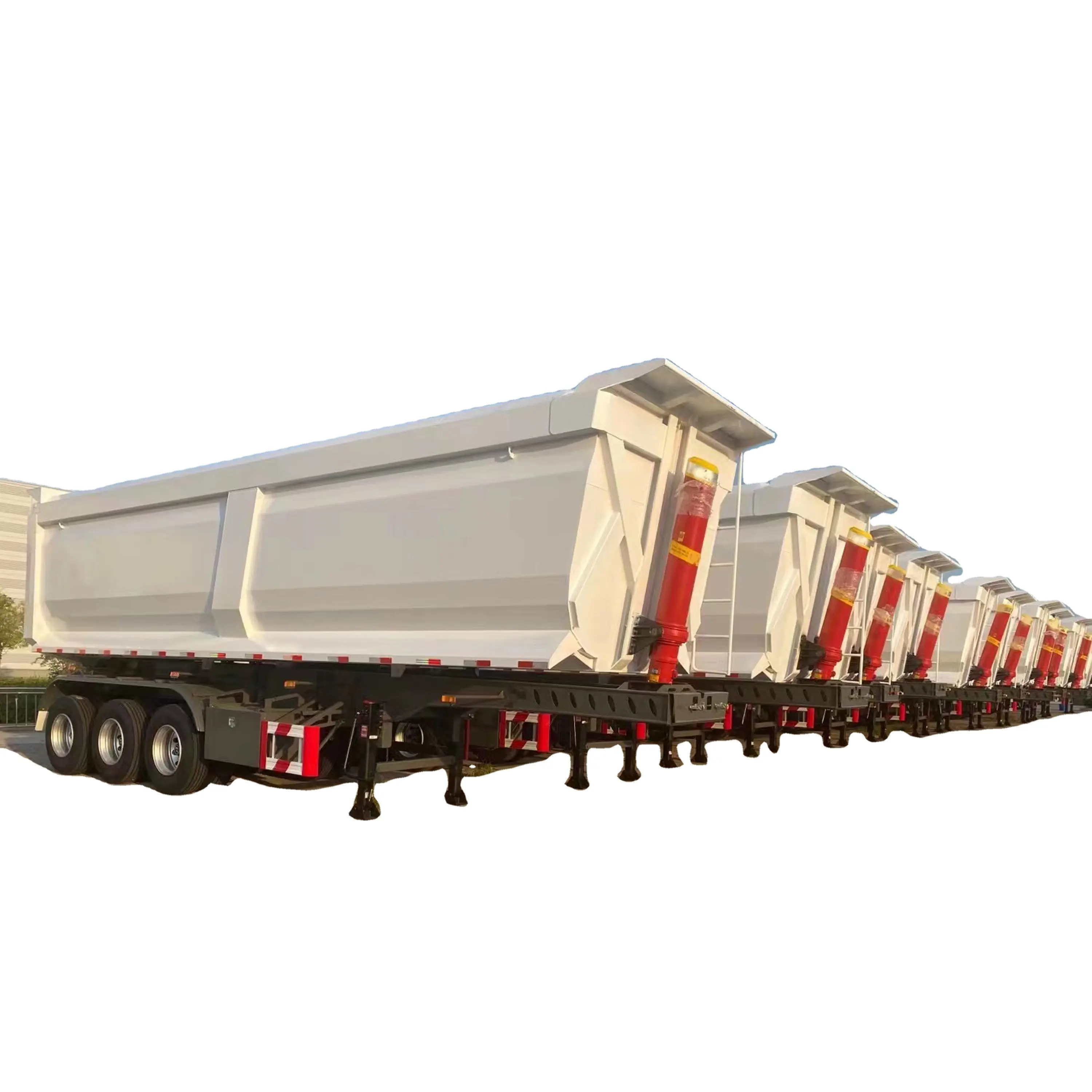 3 trục U hình dạng tipper Công suất đổ hộp 60 tấn đổ bán Trailer van loại 40 mét khối thép xe tải rơ moóc bán Trailer