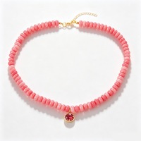 Collier ras du cou tendance pour femme, style bohème, avec perles en pierre naturelle et disques de verre, pendentif rond coloré en pierres précieuses et strass, empilable, idéal pour la plage ou comme cadeau
