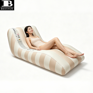 <span class=keywords><strong>Tumbona</strong></span> Inflable Ecológica para Piscina, Color Beige a Rayas, Forma de S, <span class=keywords><strong>Hamaca</strong></span> Acuática Ergonómica, Silla de Bronceado para Adultos, Flotador de <span class=keywords><strong>Playa</strong></span> - Product Image 6