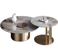Ensemble de table basse en acier inoxydable au design moderne pour salon avec table d'angle