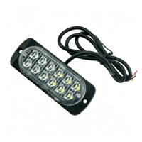 Feux de signalisation d'urgence pour camion, 12W LED, 12-24V, IP65, montage latéral, boîtier en alliage d'aluminium, 11 modes stroboscopiques, multicolores