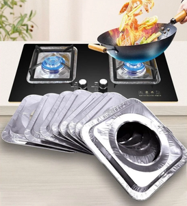 TOPWELL Protezioni per Fornelli a <span class=keywords><strong>Gas</strong></span> in Alluminio Riciclabile di Grado Alimentare, Compatibili con la Cucina, Raccogli Olio e Grasso - Product Image 3