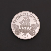 Pièces personnalisées mariage argent coloré pièce commémorative pièces de collection mariage papillon Rose pour toujours amour et bonheur